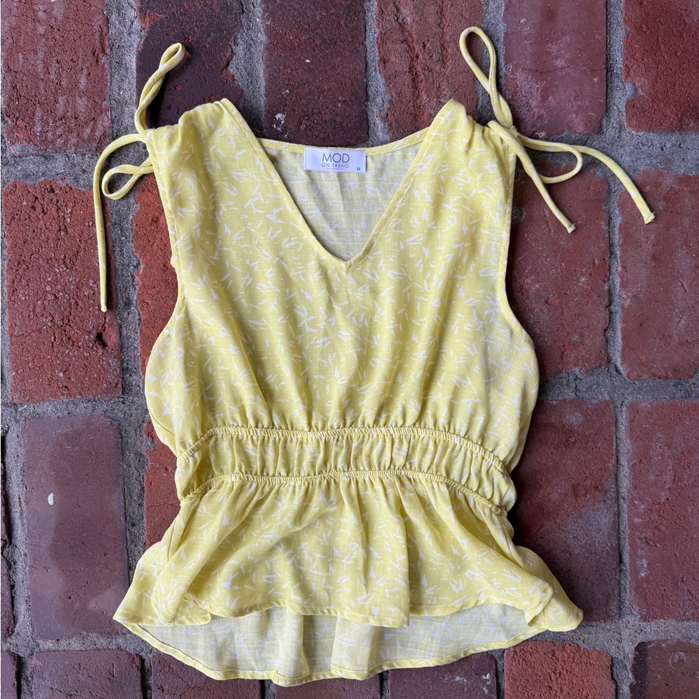 Mod Yellow Patterned Tank Top - image 1